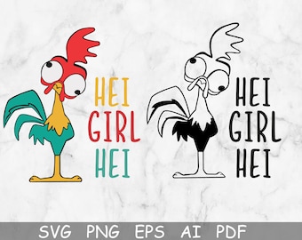 Hei Girl Hei Svg, Hei Hei Cut file for Cricut, Clipart, Vector, chicken Svg, Hei Girl Hei Silhouette, Download file, Layered file
