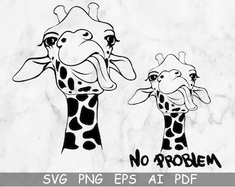 Jirafa svg, jirafa cara svg, jirafa divertida svg, jirafa bebé svg, safari niños svg, jirafa camisa diseño lindo divertido svg, png circut silueta