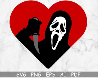 Scream svg, Ghost face Svg, Scream You Hang up SVG, Scream Ghost face Svg, Halloween Svg, heart Svg, Scream Cut file for Cricut