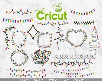 Luces de Navidad svg, luces de Navidad png, luces de Navidad svg, light strand svg, archivo de corte de luces de Navidad, svg para cricut, diseño de sublimación