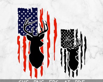 American Flag Deer SVG, Hunting Svg, Deer Svg, Hunting Clip Art, Deerhead Flag Svg, American Hunting Cricut, Deer Hunting Svg, Png