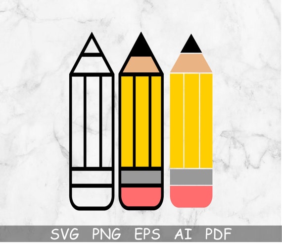 Pencil Svg, Pencil layered Png, Vector Pencil, School Pencil Svg, School Svg, Pencil Clipart, Pencil Cut File, Instant Download, Silhouette