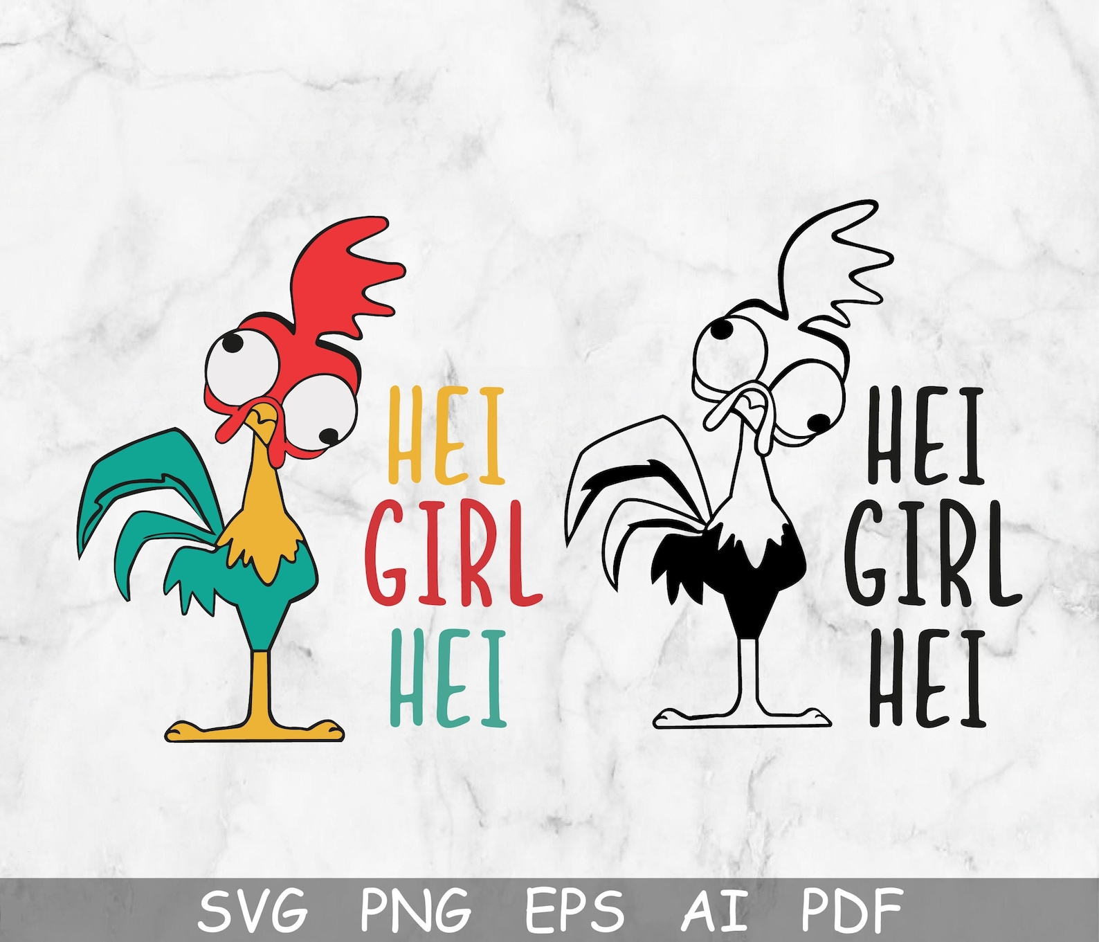 Hei Girl Hei Svg, Hei Hei Cut File for Cricut, Clipart, Vector, Chicken
