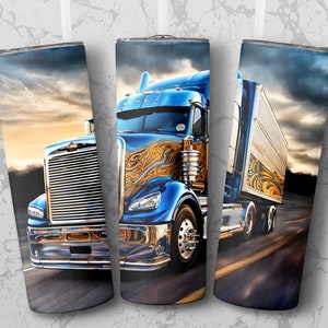 Big Rig Tumbler Sublimation Design: 20 oz Skinny, Straight & Tapered (Digital Download)