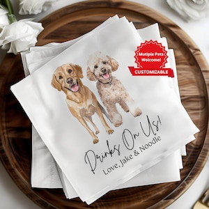 Custom Pet Portrait Napkins for Weddings and Parties