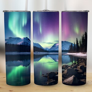 Aurora Borealis Nothern Lights 20 oz Skinny Tumbler Sublimation Design, Straight & Tapered Wrap, Tumbler Wrap, Tumbler Png, Instant Download