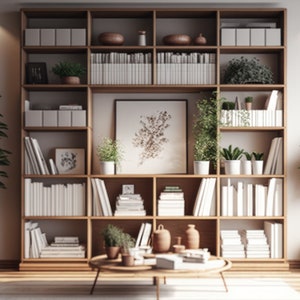 Modern Shelving Zoom Background: Virtual Meeting Backdrop (Digital Download)