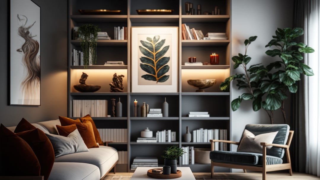 Luxury Modern Bookcase Zoom Background Twitch Background Virtual