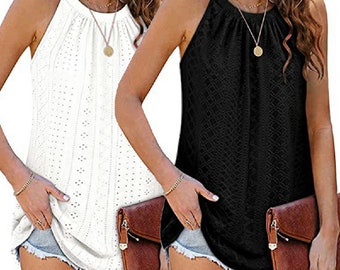 Women's Halter Top Loose Vest Tank Top Summer  Blouse Ladies Casual Sleeveless Shirt For Women or Girls Tops