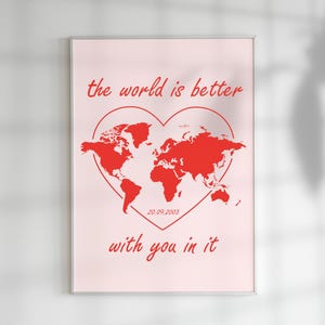 Personalisierte Liebe Karte druckbare Wandkunst, romantisches Herz Design mit speziellem Datum, Erstes Datum, Verlobungsgeschenk, Jahrestagsgeschenk.