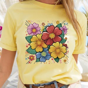 Boho Floral PNG: Retro Flower Illustration for Sublimation (Digital Download)