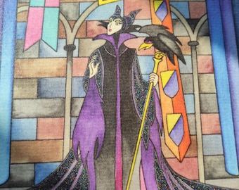 Malafide hoorns wordt afgedrukt, malafide aquarelprint, Disney Villains, Doornroosje kunstprint, Meesteres van het kwaad, Disney-illustratie