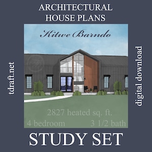 Barndominium house plan, Kitwe design, 2827 heated sq. ft., 4 Bedroom, 3 1/2 Bath, 2 story, designing, blueprints plans