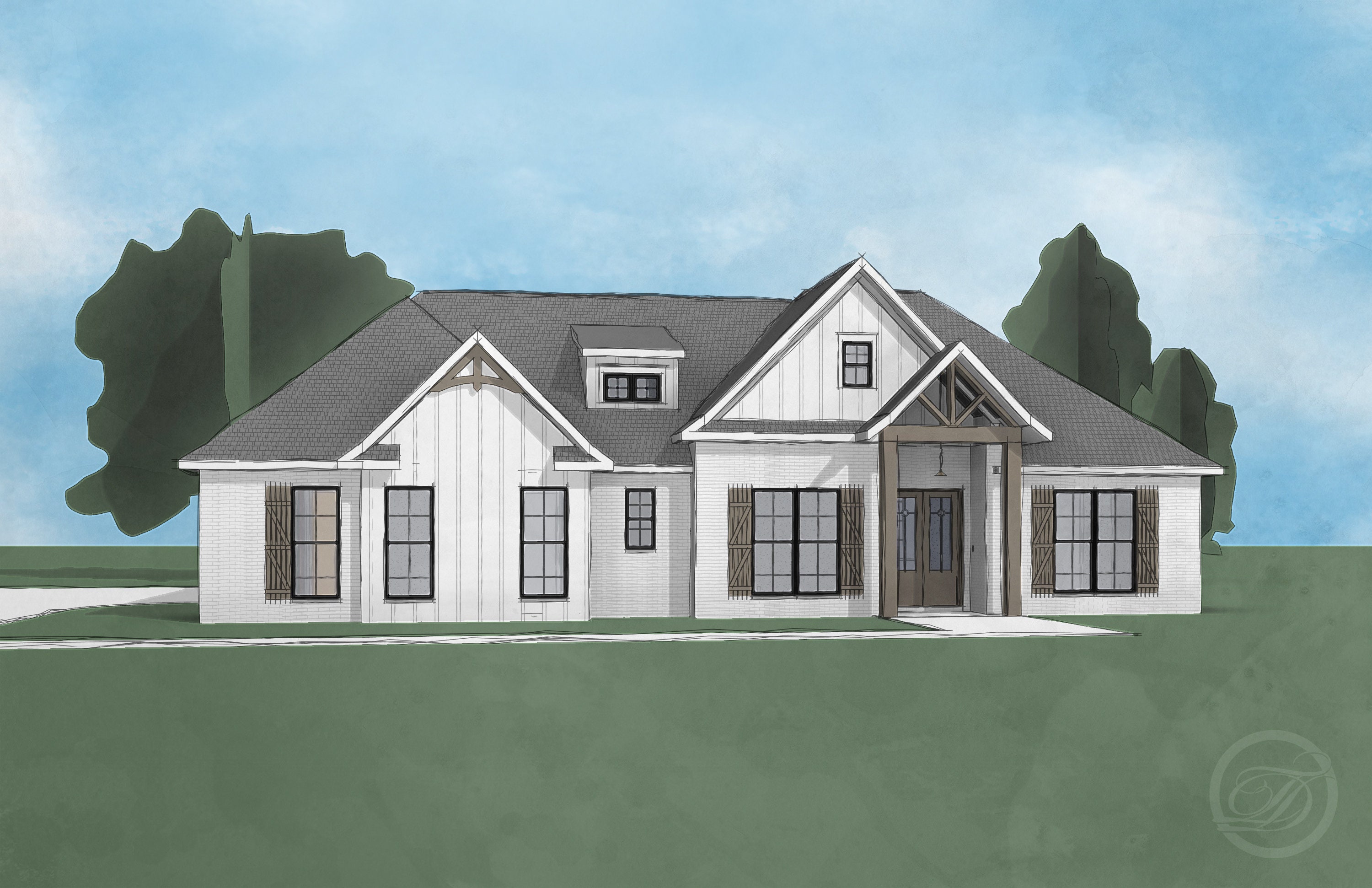 Farmhouse House Plan, Crete Design, 3 Bedroom (study Set)(pdf) - Etsy