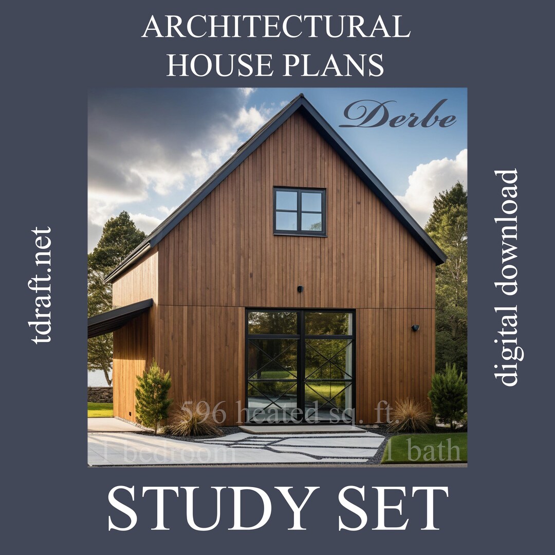 Barndominium Plan, Derbe Design, Open Loft, 596 Sq Ft (PDF) - Etsy
