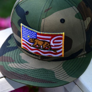 Surfing California Bear Special Release New Era Snapback Hat Custom Camo SoCal Norcal California Republic