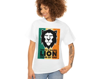 Tri-color Lion Graphic Unisex Heavy Cotton Tee