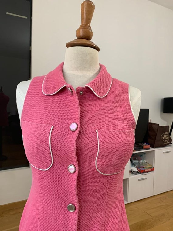 Versus Versace 90s pink honeycomb vintage dress wi