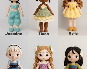 Personalized Princess Crochet Doll, Handmade Fairytale Plush Toy, Custom Amigurumi Gift, Keepsake Toy for Girls