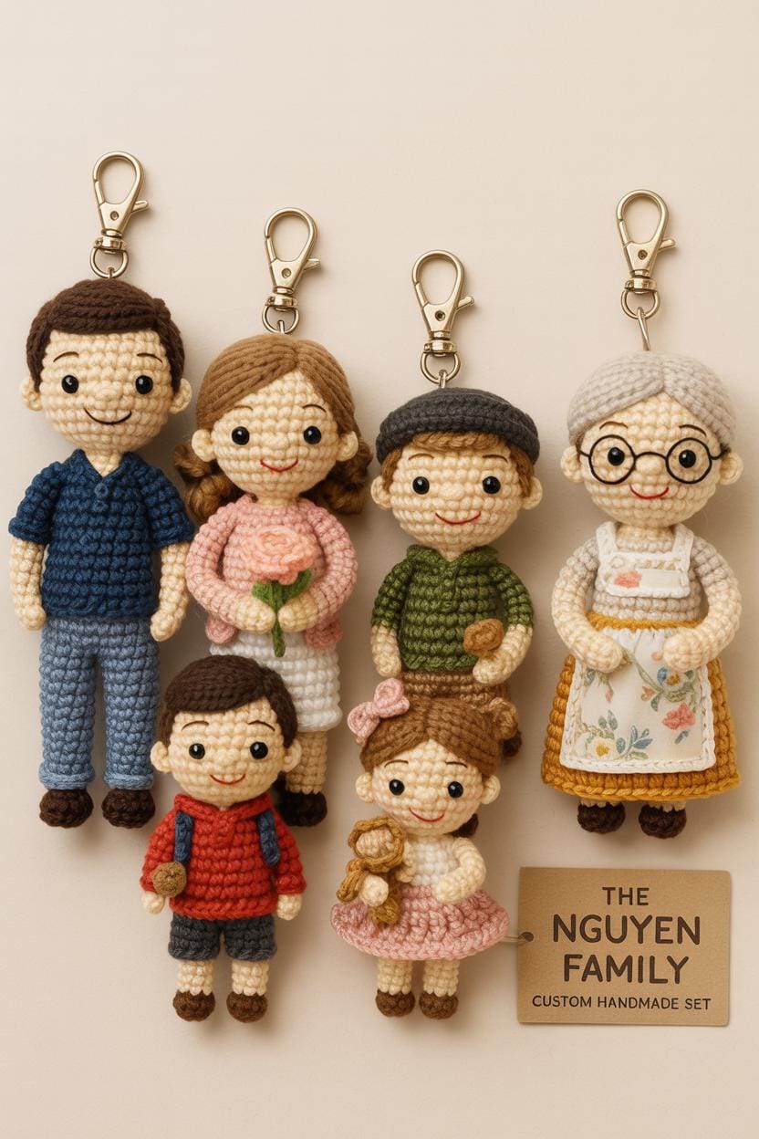 Custom Crochet Doll Keychain