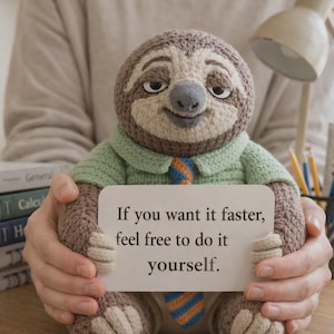 Virkad sengångare skrivbordsdekoration, Amigurumi-docka, Kontorshumor, Lärarskrivbordskompis
