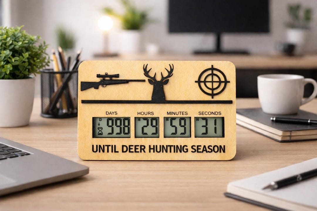 Deer Hunting Countdown Timer #2| Hunting Trip Gift | Hunting Family ...