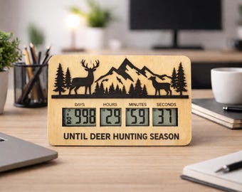 Deer Hunting Countdown Timer #1 | Hunting Trip Gift | Hunting Family Gift | Deer Hunting Vacation Countdown Sign | Magnetic & Free Standing