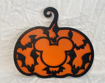 Mickey Inspired Halloween Pumpkin With Bats