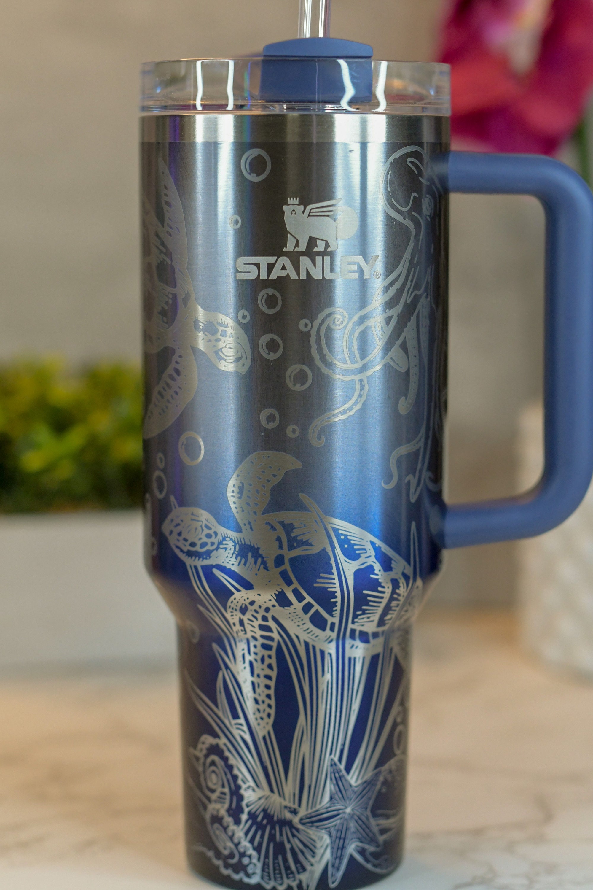 Stanley 30/40 Oz Quencher Beauty and Beast 360 Laser Engraving