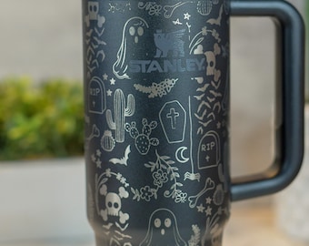 Stanley Travel Quencher Tumbler Cute Ghosts Spooky Halloween Full