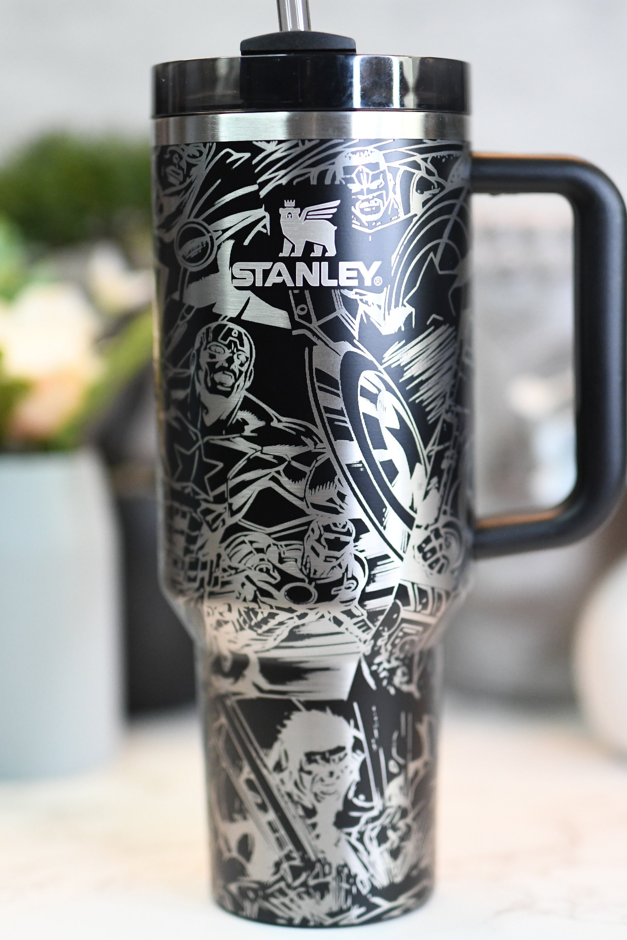 Comic Book Marvel 20oz Tumbler Stan Lee Stanbucks Insulated Steel Cup Lid  Straw