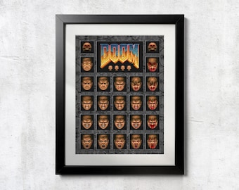 Doom Guy Face Poster - Wall Print