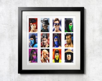 SNES Mortal Kombat II Mugshots Poster - Unframed Wall Print