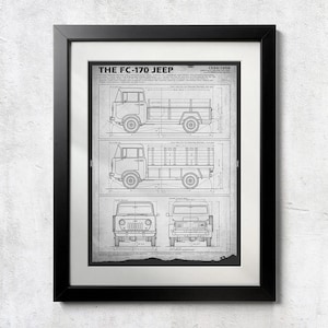 FC-170 Forward Control Jeep Blueprint - Unframed Wall Print