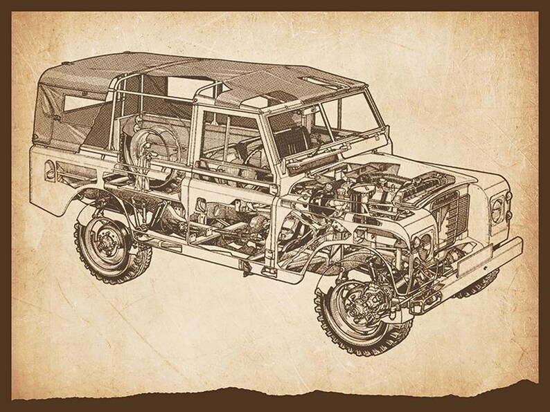 Land Rover Series III Cutaway Drawing - Wall Print - Etsy