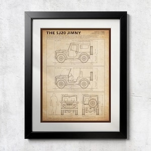 Suzuki LJ80 / SJ20 Jimny Blueprint - Wall Print image 1