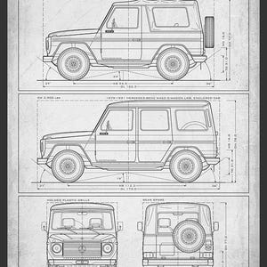 Mercedes-Benz G-Klasse der ersten Generation – Bauplan – Wandbild Paper