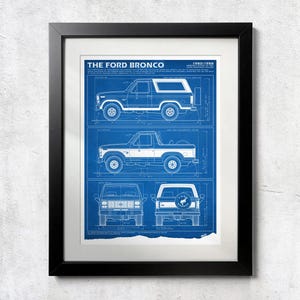Ford Bronco Third-Gen Blueprint - Wall Print image 1