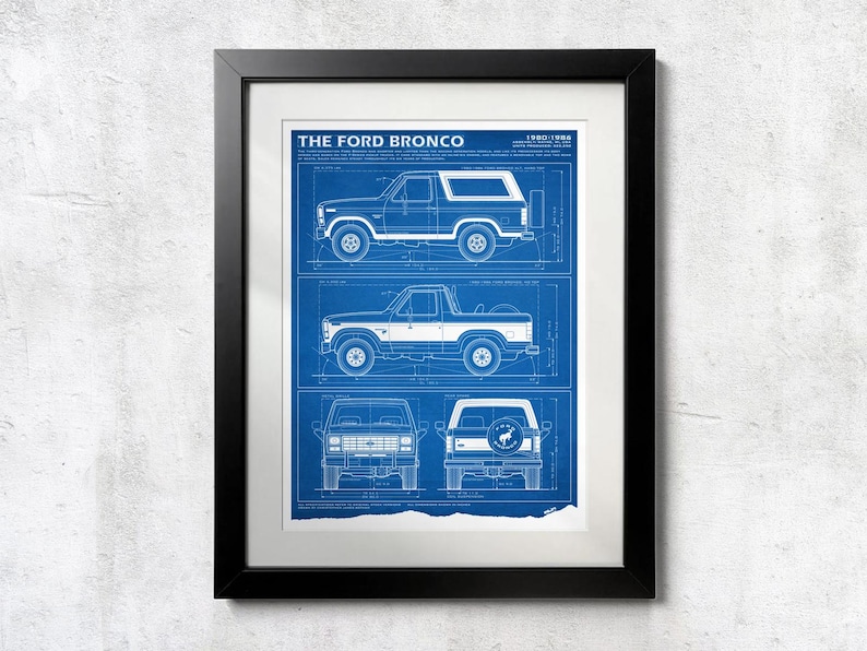 Ford Bronco Third-Gen Blueprint - Wall Print image 1