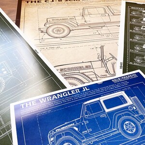 CJ-4M Jeep Blueprint - Unframed Wall Print image 9