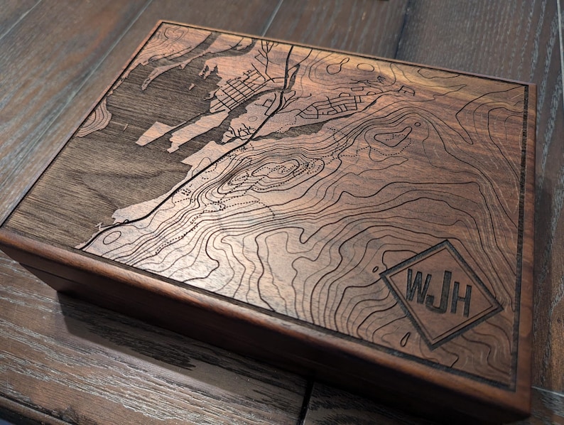 Maps Lettering Box Personalized Map Box - Etsy
