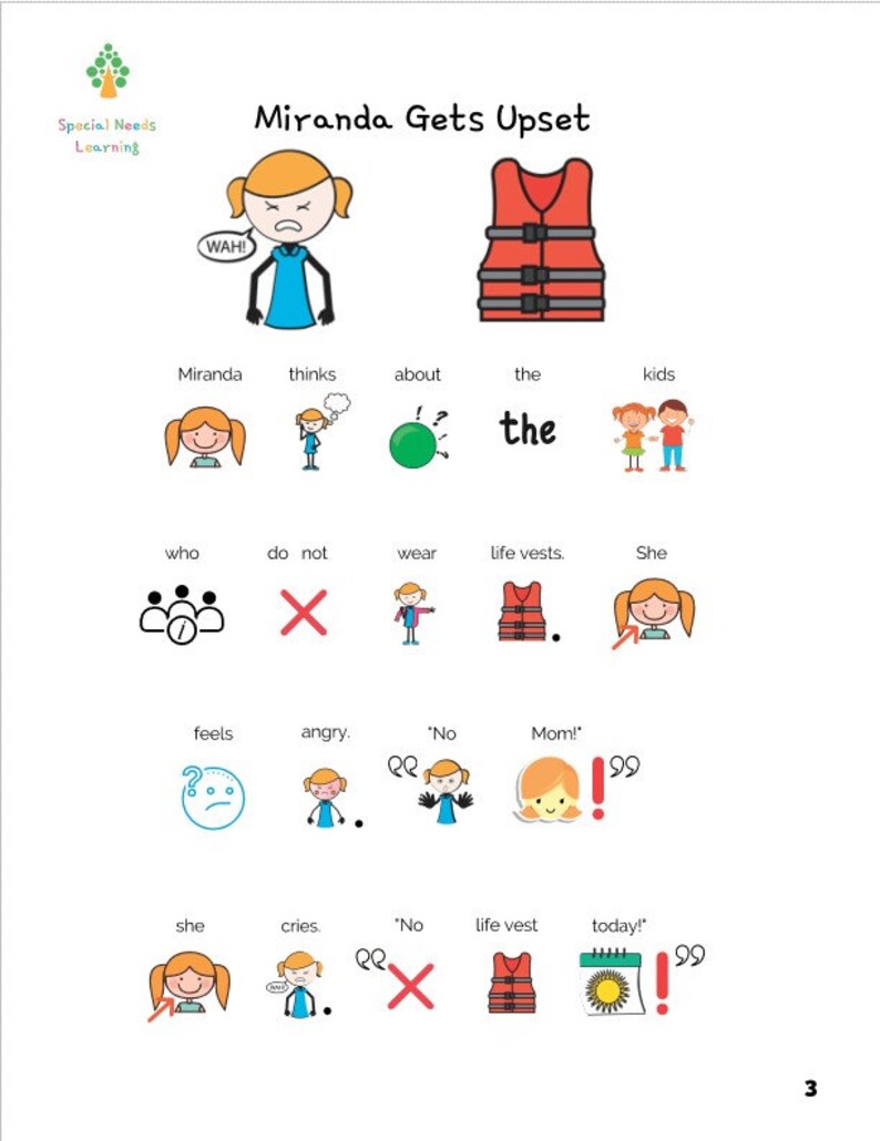 Swimming With Life Vest and Learn to Swim Rebus Social Story Etsy