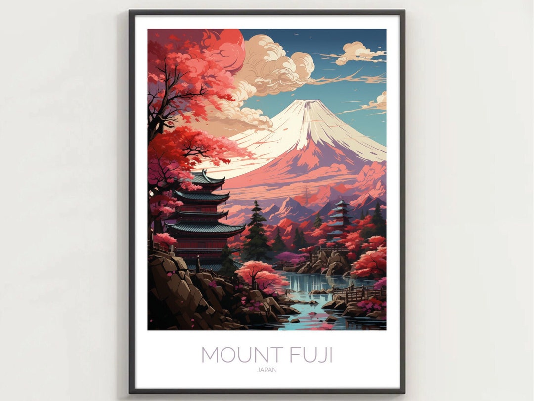Mount Fuji - Japan - Home Decor Poster, Gift, Travel Souvenir, Wall Art ...