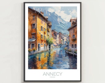 Annecy Poster, Venice Of The Alps, Souvenir France Travel Print, Beautiful Scenery Wall Art, Annecy Print, French Decor, New Home Gifts