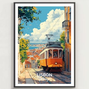 Lisbon Wall Art: Vibrant Travel Print - Matte Paper