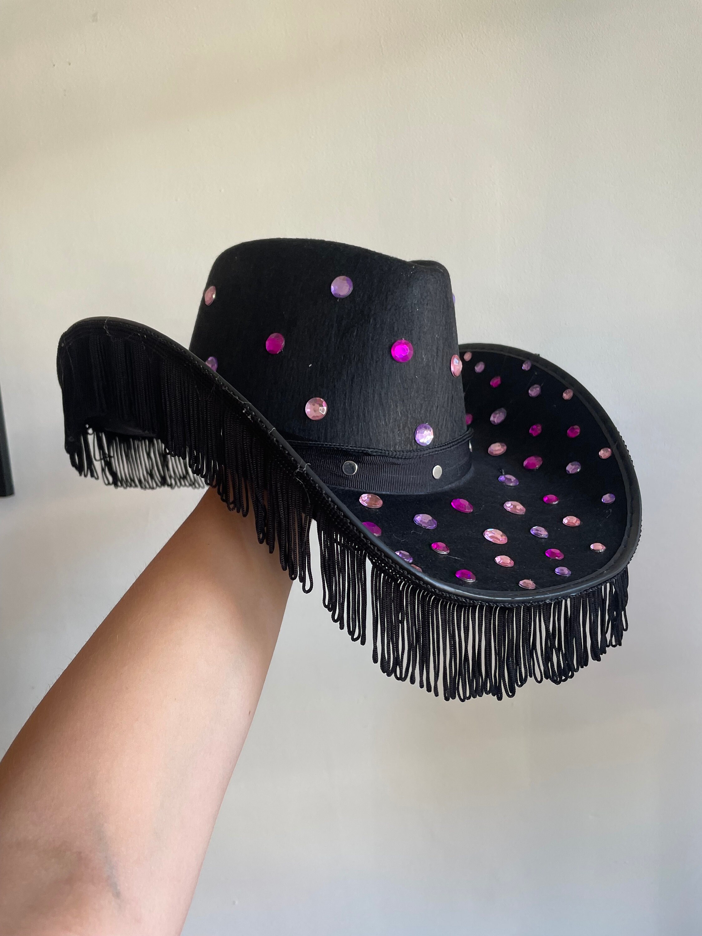 4517 Glitter Rhinestones Cowboy Hats For Women Wide Brim Felt Western Classic Felt-Western-Cowboy-Hat with Rhinestone for Womens  main image 3