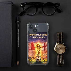 England World Cup 2026 Football iPhone Case | St George Cross Map Design