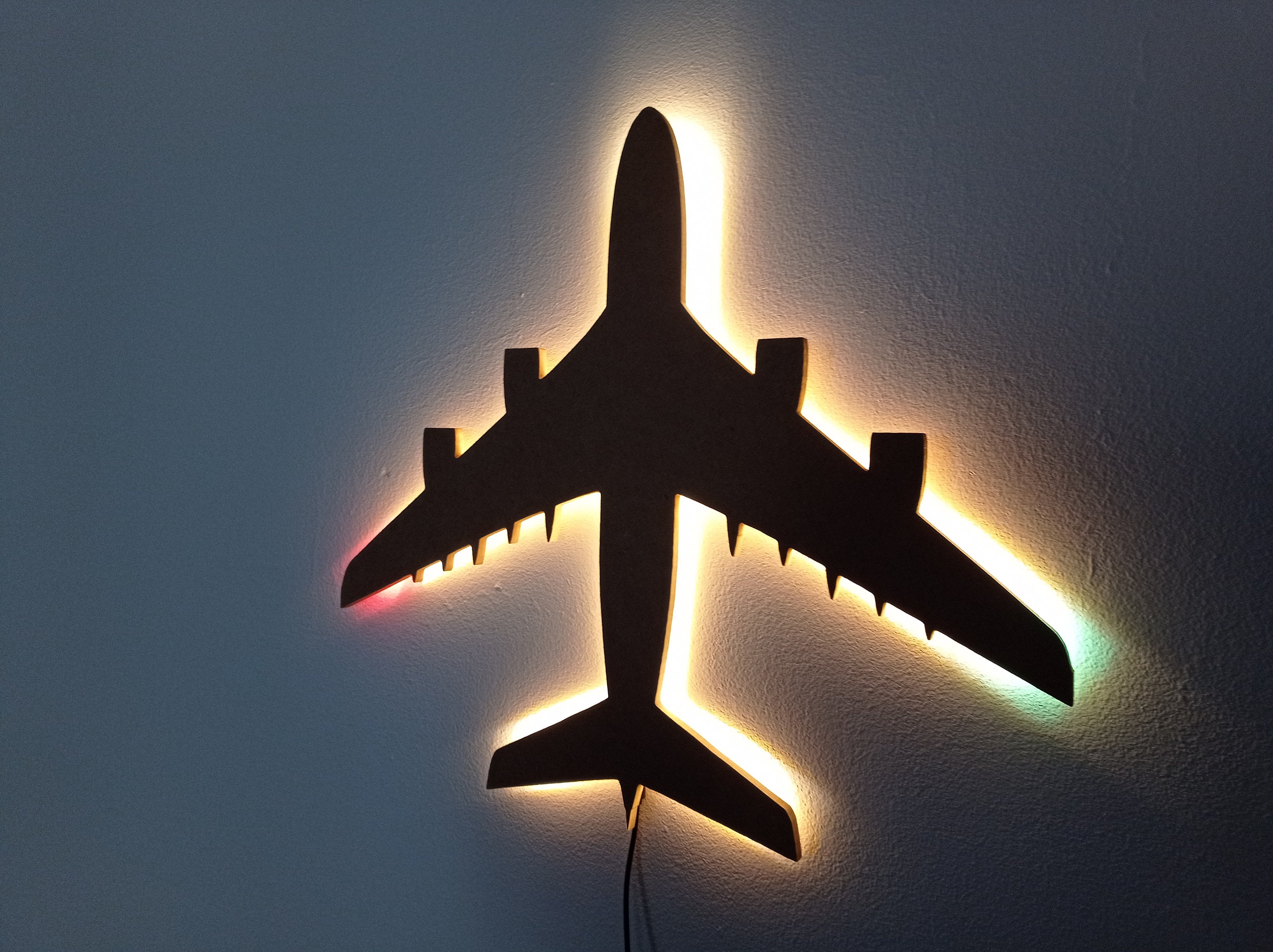 Avion Airbus A380 Murale MDF LED, décoration lumineuse, veilleuse, déco ...