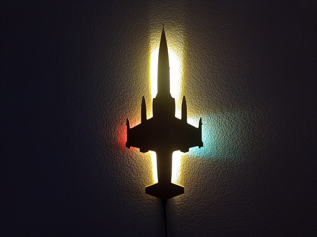 F104 Starfighter - Jet Fighter Plane LED MDF Mural Lighting Decoration ...