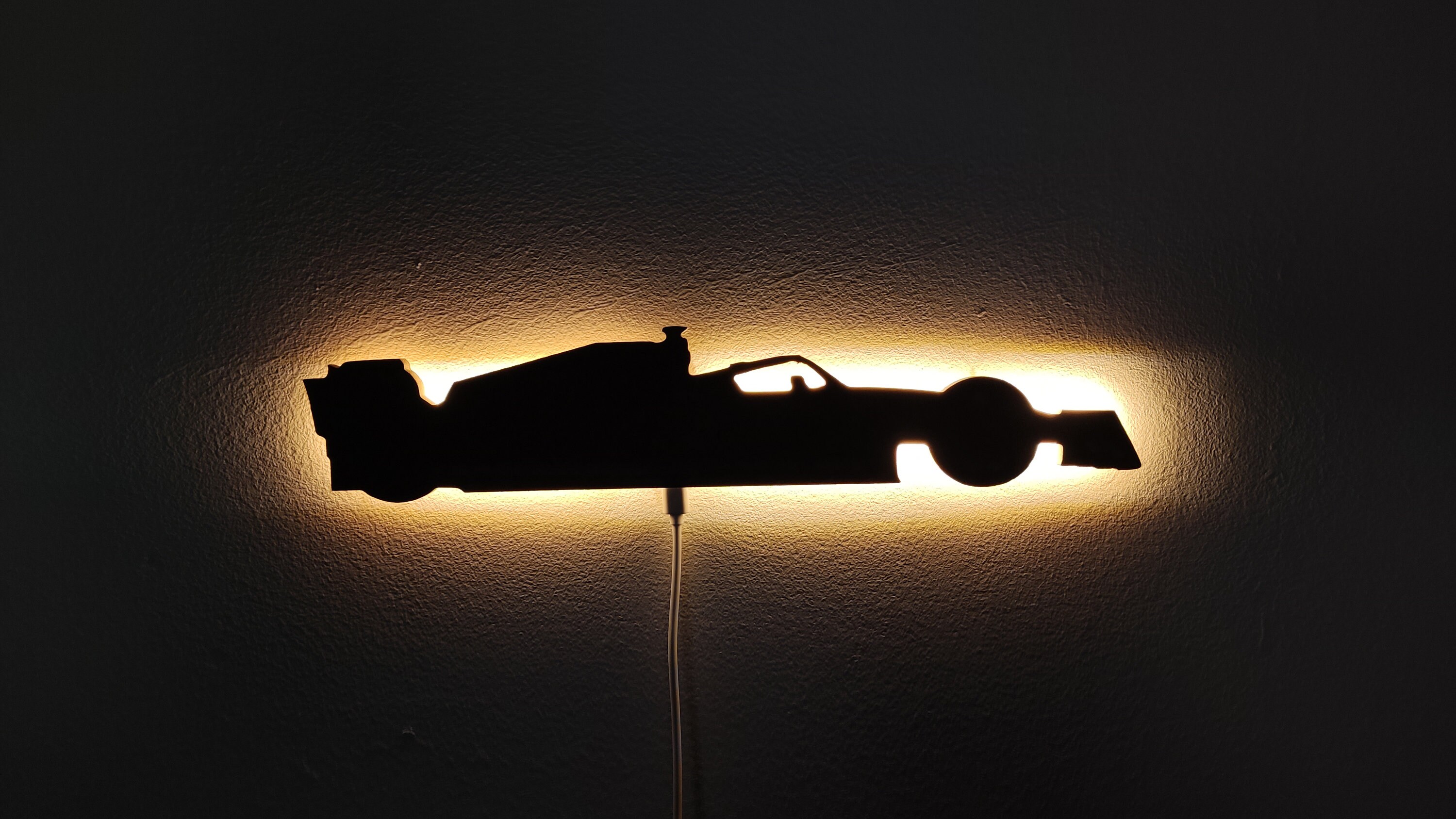 Formule 1 2023 - LED MDF wandfoto, verlichting decoratie, nachtlampje, deco, USB-C